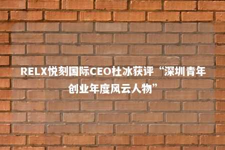 RELX悦刻国际CEO杜冰获评“深圳青年创业年度风云人物”