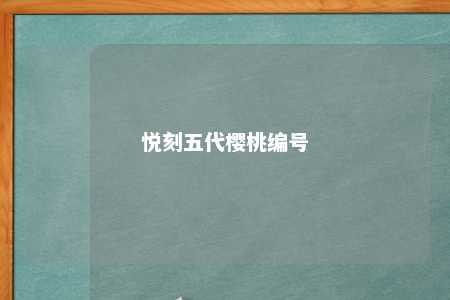 悦刻五代樱桃编号