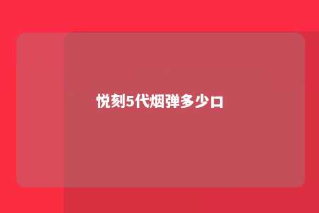 悦刻5代烟弹多少口